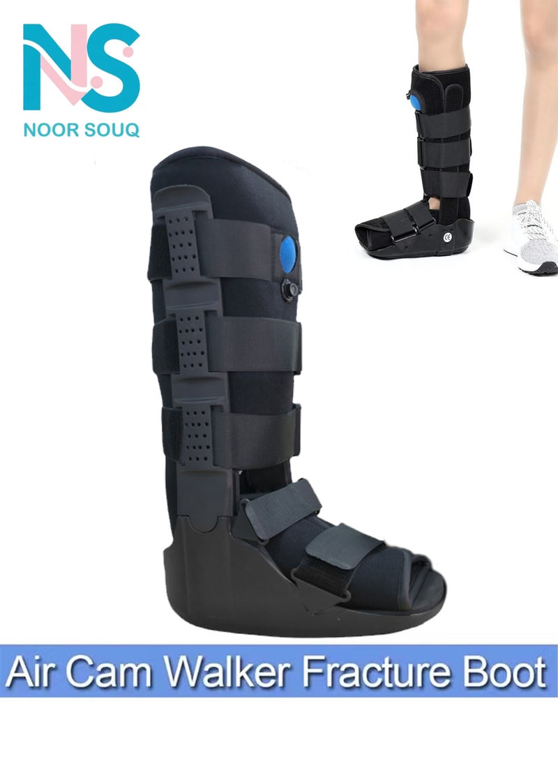 Noor Souq Tall Air Walker Boot, Inflatable Ankle Brace for Forefoot/Foot Injuries, Ankle Sprain & Foot Fracture Rehabilitation, Black High-Density Sponge - Image 1